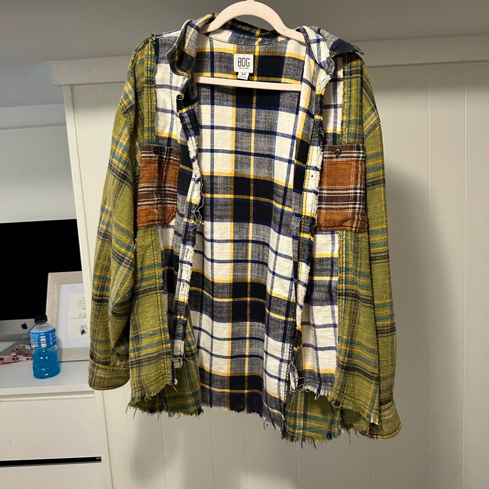 BDG Blue and Yellow Plaid Shirt